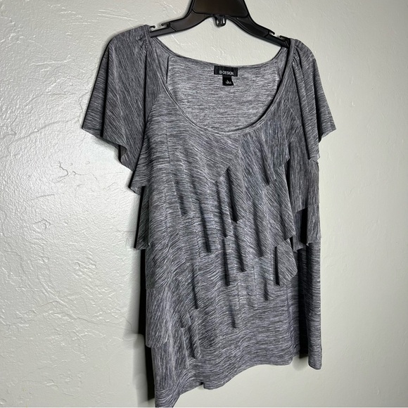 B-Design Gray Layered Ruffle Top - Picture 3 of 6